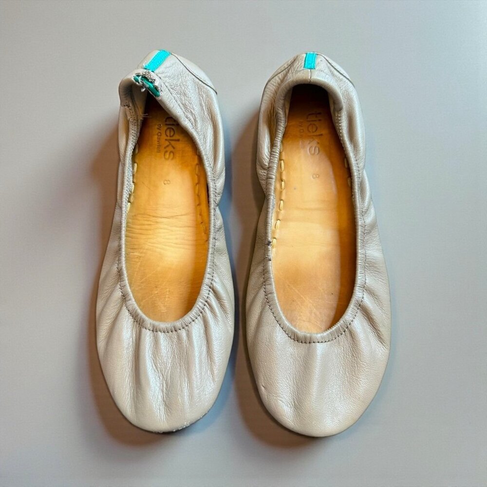 Tieks Taupe Leather Flats Classic Ballet Women's Size 8 AS-IS